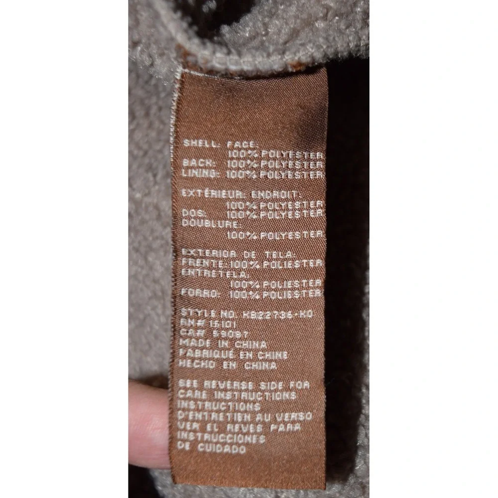 Kookaburra UGG Women's‎ Cozy Fleece Coat Hooded Zip Up Sherpa Trim Taupe Medium